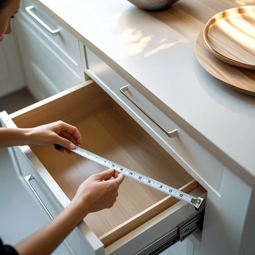 Measuring a kitchen drawer